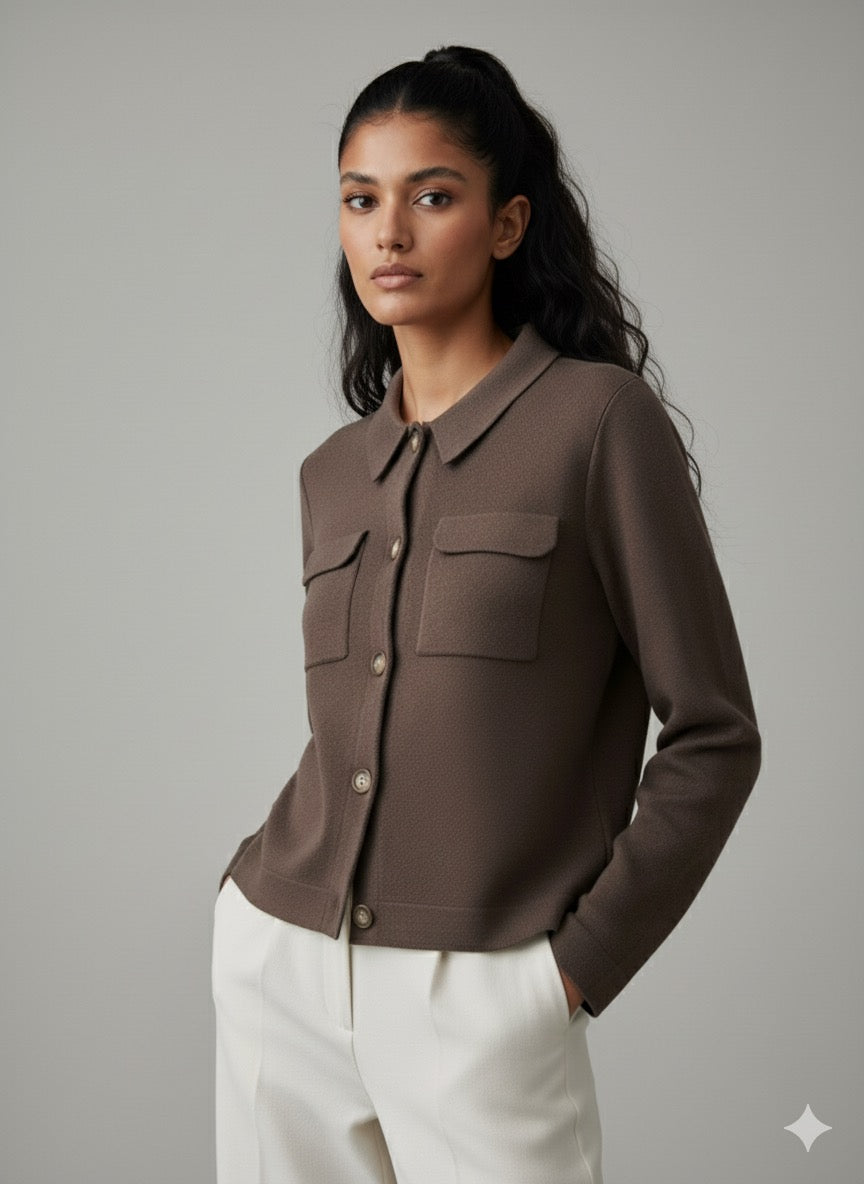 EPURE – Cardigan col chemise boutonné