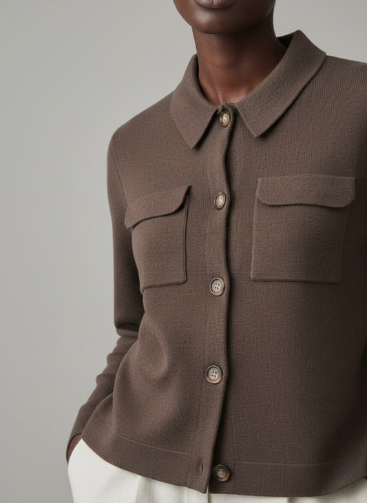 EPURE – Cardigan col chemise boutonné