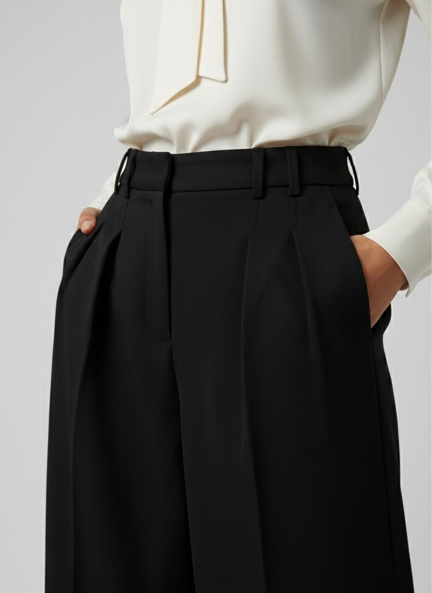 Pantalon large ANNELLE -Noir