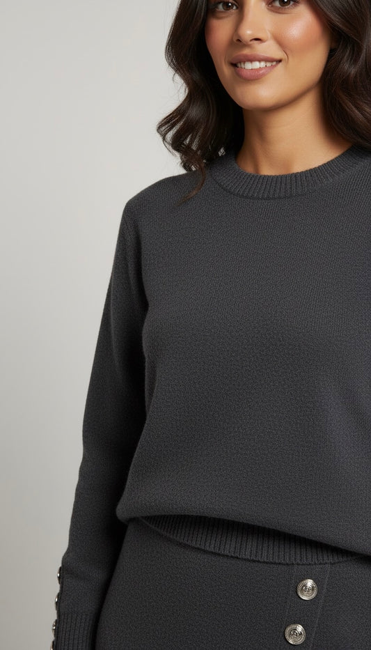 LYRA - Ensemble jupe & pull gris