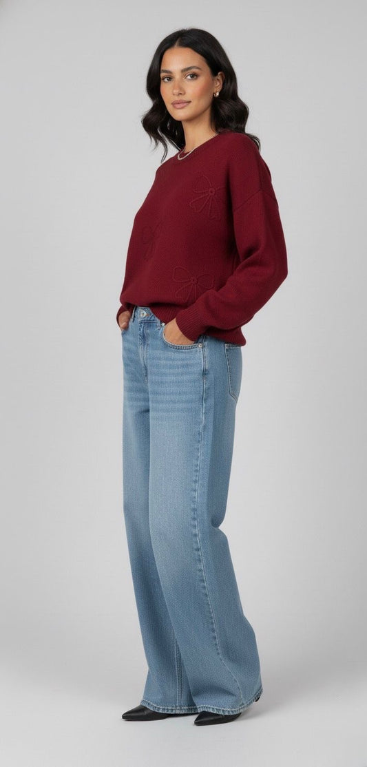 Pull à motifs fleurs