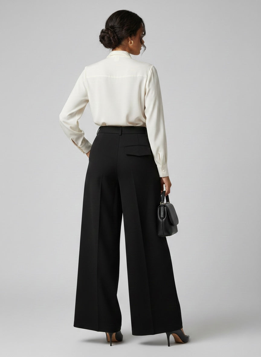 Pantalon large ANNELLE -Noir